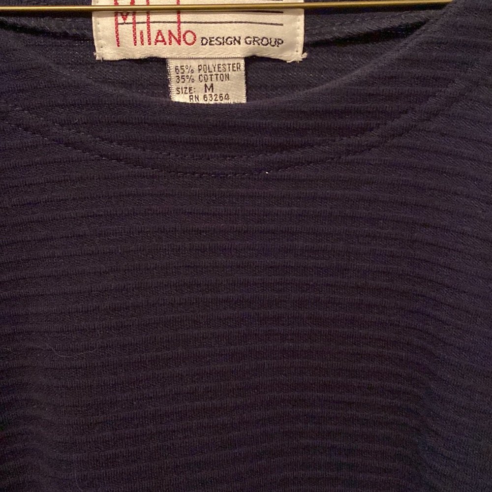 Milano Navy Ribbed Top - Picture 4 of 4
